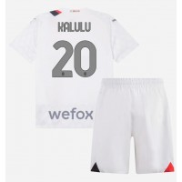 Camisa de Futebol AC Milan Pierre Kalulu #20 Equipamento Secundário Infantil 2023-24 Manga Curta (+ Calças curtas)